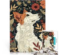 Puzzles 1000 pièces pour Adultes Chien dans Un Jardin Fleuri Jouet éducatif intellectuel décompressant Jeu de défi Unique 38x26cm
