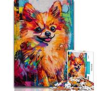 Puzzles 1000 pièces pour Adultes Chien de Poméranie, Aidez Le Cerveau à exercer des Jouets addictifs pour cultiver la Patience Collection d'artistes, Beaux-Arts 50x75cm