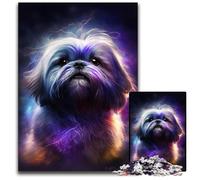 Puzzles 1000 pièces pour Adultes, Chien éclair coloré, Puzzles stimulants, Design Complexe pour Adolescents, décoration DIY et Divertissement Stimulant pour Le Cerveau 50x75cm/19,68x29,52 Pouces