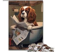 Puzzles 1000 pièces pour Adultes Chien lisant Un Journal Puzzles en Bois pour Adultes Taille 50x75cm Activité familiale Amusante, défi cérébral, Cadeau Parfait pour Adolescent