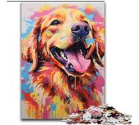 Puzzles 1000 pièces pour Adultes Chiens colorés en Bois, Parfaits pour décorer ou Offrir en Cadeau d'anniversaire 50x75cm Jeu de réflexion pour Adolescents, pour Les fêtes