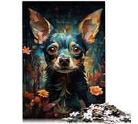 Puzzles 1000 pièces pour Adultes Chihuahua Jardin d'Eden Jeux Amusants 26x38cm Soulagement du Stress Staycation Tuer Le Temps pour Les Adolescents de 14 Ans et Plus