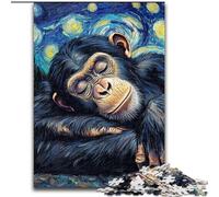 Puzzles 1000 pièces pour Adultes, chimpanzés, Ciel Nocturne, pour Un Divertissement Relaxant, Cadeau de Noël idéal et décoration d'intérieur (Taille 50x75cm)