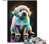 Puzzles 1000 pièces pour Adultes Chiot Mignon et coloré en Bois, Jeu Familial interactif, Convient aux 14 Ans et Plus 50x75cm Un pour Noël ou Un Anniversaire