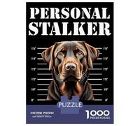 Puzzles 1000 Pièces pour Adultes Chocolate Labrador Stalker Mugshot Adolescents Puzzles Jeux De Détente Cadeaux pour Femmes Cadeaux pour Amis Et Famille 52x38cm/1000pcs