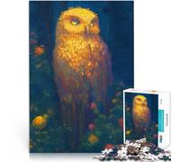 Puzzles 1000 pièces pour Adultes Chouette dorée au Clair de Lune Jeu Familial pour et est idéal comme Cadeau pour Toute la Famille 52x38cm