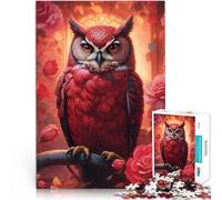 Puzzles 1000 pièces pour Adultes Chouette Rose Jouets addictifs pour Le défi de l'intelligence cérébrale Une œuvre d'art 52x38cm