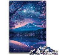 Puzzles 1000 pièces pour Adultes, Ciel étoilé, Mont Fuji, idéal pour Les soirées Jeux, Jouet coloré pour la Maison (50x75cm)