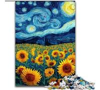 Puzzles 1000 pièces pour Adultes Ciel étoilé Tournesol, Jeu Familial Anti-Stress Défi Difficile Renforcer l'amour Entre Couples (Taille 50x75cm)