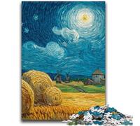 Puzzles 1000 pièces pour Adultes, Ciel Nocturne, Champ de blé, Puzzles pour Adolescents, Anti-Stress, Vacances à la Maison, Tuer Le Temps, améliorer l'amour Entre Couples (38x26cm)