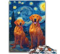 Puzzles 1000 pièces pour Adultes Ciel Nocturne Labrador Jouets éducatifs Jeux de Famille Cadeaux pour Amis et Famille 26x38cm