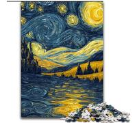 Puzzles 1000 pièces pour Adultes Ciel Nocturne Van Gogh Puzzles 1000 pièces pour Adultes pour l'ensemble pour Femmes, Cadeaux pour Hommes (Taille 26x38cm)