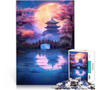 Puzzles 1000 pièces pour Adultes Clair de Lune Mystique Japonais Jeu éducatif Défi Jouet Renforcer l'amour Entre Les Couples 52x38cm
