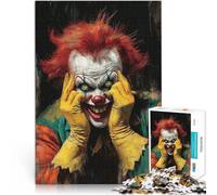 Puzzles 1000 pièces pour Adultes Clown Fou et maléfique Séjour Anti-Stress pour Tuer Le Temps Œuvre d'art 38x26cm