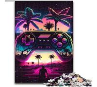 Puzzles 1000 pièces pour Adultes, contrôleur Synthwave, Jouets éducatifs, Anti-Stress, décoration d'intérieur Unique et Cadeaux (Taille 26x38cm)