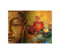 Puzzles 1000 pièces pour Adultes，Coquelicots à Visage de Bouddha，Puzzle Classique Difficile, Amusant, créatif, Jouets DIY, Cadeaux pour Filles et garçons, Jeux familiaux（50x70cm）-M51