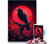 Puzzles 1000 pièces pour Adultes Corbeau sous la Lune de Sang Entraînez Votre Cerveau et Vos Mains Une œuvre d'art 75x50cm