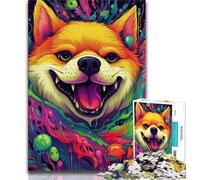 Puzzles 1000 pièces pour Adultes Corgi psychédélique 1000 pièces pour Adultes, Design Dynamique et Unique Expérience de Puzzle relaxante et stimulante (Taille 75x50cm)