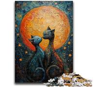 Puzzles 1000 pièces pour Adultes Couple Chat Aide Le Cerveau à exercer Jouets addictifs pour cultiver la Patience Collection d'artistes, Beaux-Arts 50x75cm