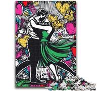 Puzzles 1000 pièces pour Adultes Couple Graffiti, Aidez Le Cerveau à exercer des Jouets addictifs pour cultiver la Patience Décoration Parfaite 50X75CM