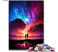 Puzzles 1000 pièces pour Adultes Couple Paysage Galactique en Bois, ce Qui en Fait Un Excellent Cadeau pour s'amuser50x75cm pour Les Vacances, Les Anniversaires et Les soirées de Jeux en Famille