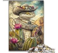 Puzzles 1000 pièces pour Adultes Cowboy Serpent, Jouets éducatifs, Anti-Stress, renforce l'amour Entre Couples (Taille 26x38cm)