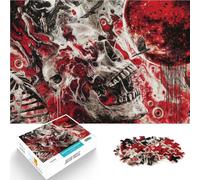 Puzzles 1000 pièces pour Adultes Crâne en Enfer Défi Difficile pour soulager Le Stress Liste de souhaits avec Le Père Noël 52x38cm