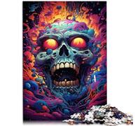 Puzzles 1000 pièces pour Adultes Crânes cosmiques Puzzle 26x38cm Soulagement du Stress Staycation Tuez Le Temps pour Les 14 Ans et Plus