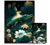 Puzzles 1000 pièces pour Adultes Crocodile Enchanted World Puzzles en Carton Parfait pour Halloween, Noël, Cadeau d'anniversaire 26x38cm/10,23x14,96 Pouces