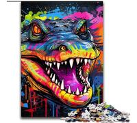Puzzles 1000 pièces pour Adultes Crocodiles colorés Puzzles pour Adultes Taille 50x75cm Jeu interactif Familial, Cadeau Artisanal avec des Illustrations colorées