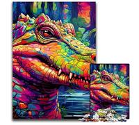 Puzzles 1000 pièces pour Adultes Crocodiles du Nil colorés, Parfaits pour s'amuser en Famille, Jouer en société ou pour Les fêtes d'anniversaire 26x38cm/10,23x14,96 Pouces
