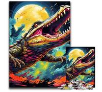 Puzzles 1000 pièces pour Adultes Crocodiles du Nil Puzzles Difficiles pour Adultes pour Les fêtes, création à Faire soi-même 50x75cm/19,68x29,52 Pouces