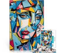 Puzzles 1000 pièces pour Adultes Cubisme féminin Abstrait Entraînez Votre Cerveau et Vos Mains Œuvre d'art 52x38cm