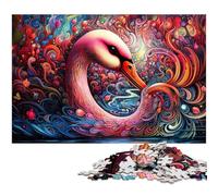 Puzzles 1000 pièces pour Adultes, Cygnes colorés, activités Amusantes à la Maison, Cadeaux d'anniversaire, Cadeaux de Voyage, 50x75cm / 19,68x29,52 Pouces