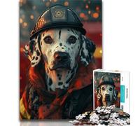 Puzzles 1000 pièces pour Adultes, Dalmatien Pompier, Puzzles pour Adultes, Staycation Kill Time avec pièces de Formes aléatoires entièrement emboîtables (Taille 38x26cm)