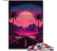 Puzzles 1000 pièces pour Adultes, décor néon en Bois, Parfait pour Une décoration Artistique DIY ou Un Cadeau d'anniversaire 50x75cm pour Un Anniversaire, des Vacances, Noël ou Halloween