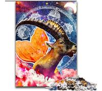 Puzzles 1000 pièces pour Adultes, décoration Murale du Zodiaque Capricorne, Puzzles 1000 pièces pour Adultes, Interaction familiale et Cadeau Amusant, Design Abstrait Dynamique (Taille 50x75cm)