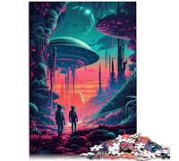 Puzzles 1000 pièces pour Adultes Découvrez Les OVNIs Puzzle de décoration d'intérieur 26x38cm Renforcez l'amour Entre Les Couples pour Les Adolescents de 14 Ans et Plus