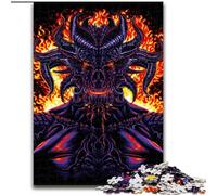Puzzles 1000 pièces pour Adultes Démon de l'enfer en Bois, Un Excellent Cadeau pour s'amuser en Famille 50x75cm pour Les Vacances, Les Anniversaires et Les soirées de Jeux en Famille