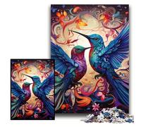Puzzles 1000 pièces pour Adultes Deux Puzzles colibris colorés pour Adultes 26x38cm Cadeau de Vacances Parfait pour Noël, Halloween, Pâques, Nouvel an