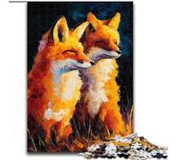 Puzzles 1000 pièces pour Adultes Deux Renards, Jeu Familial Anti-Stress, défi Difficile, renforce l'amour Entre Couples (Taille 26x38cm)