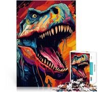 Puzzles 1000 pièces pour Adultes Dinosaure T-Rex du Jurassique Défi Difficile pour soulager Le Stress Une œuvre d'art 75x50cm