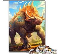 Puzzles 1000 pièces pour Adultes Dinosaure Tricératops Puzzles en Carton, pour la Famille et Les Amis, défi cérébral 1000 pièces(26x38cm)