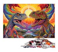 Puzzles 1000 pièces pour Adultes Dinosaures Anciens Puzzles en Carton Casse-tête Haute difficulté pour Adolescents 26x38cm / 10,23x14,96 Pouces