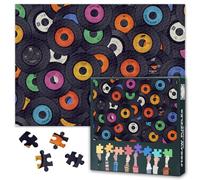 Puzzles 1000 Pièces pour Adultes Disques de Vinyle Rétro Vintage Puzzle pour Adultes Design Musical Puzzle de 1000 Pièces, Jeu de Relaxation pour Hommes et Femmes, 70x50cm
