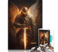 Puzzles 1000 pièces pour Adultes Dix Chevaliers Anges médiévaux, Puzzles pour Adultes, pour Passer Le Temps à la Maison avec des pièces de Formes aléatoires entièrement emboîtables (Taille 38x26cm)