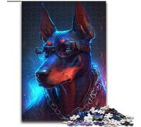 Puzzles 1000 pièces pour Adultes Doberman Pinscher Puzzles en Carton Taille 26x38cm Jeu de défi cérébral pour Adolescents et Interaction familiale