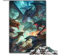 Puzzles 1000 pièces pour Adultes Dragon Battle Royale Puzzles Difficiles pour Adultes Taille 26x38cm Parfait pour s'amuser en Famille Pendant Les Vacances