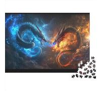 Puzzles 1000 pièces pour Adultes Dragon Chinois Puzzle pour Adultes Puzzles en Bois Décoration familiale 1000 pièces (75 x 50 cm)