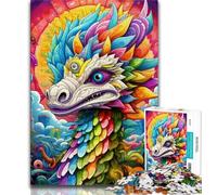 Puzzles 1000 pièces pour Adultes Dragon d'art psychédélique 1000 pièces pour Adultes, Design Vibrant et Unique Expérience de Puzzle relaxante et stimulante (Taille 38x26cm)
